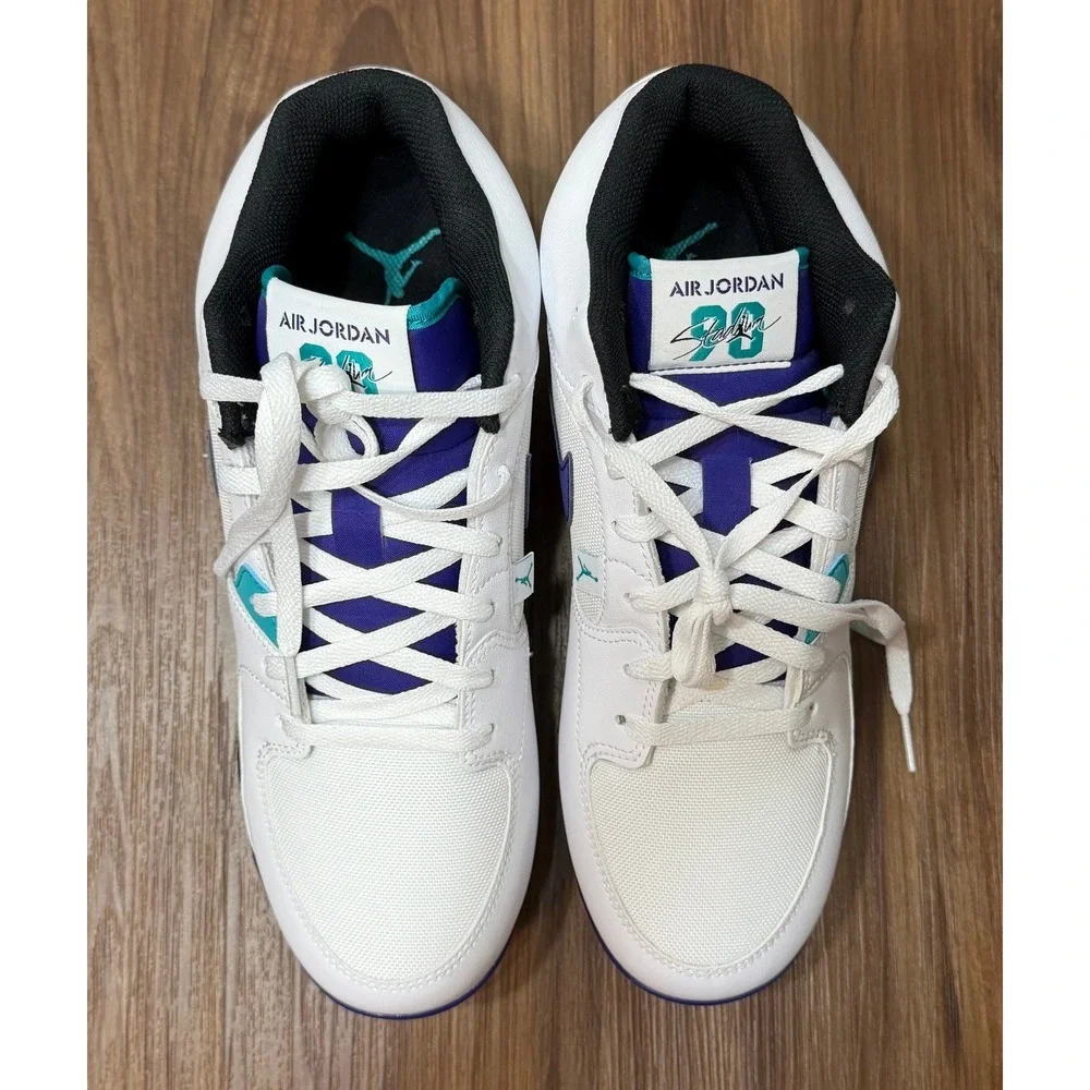 Nike Air Jordan Stadium 90 Baseball Cleats Mens White Grape (HF5711-100) Sz 10.5